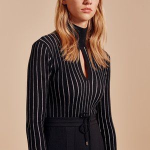 NWT Cmeo Collective Era Knit Top Black -XXS